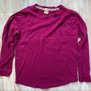 PINK Oversized Crewneck - Maroon